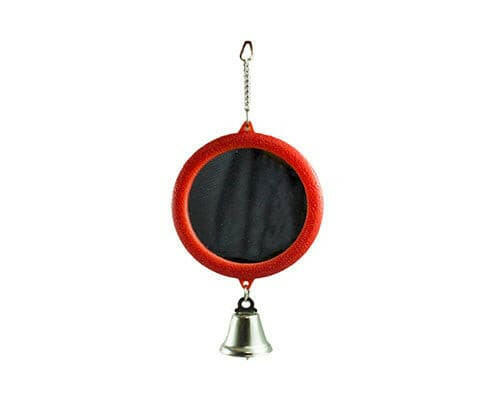 Avian Care Round Mirror With Bell Bird Toy, Pet Essentials Napier, Bird Cage mirror, avi one mirror