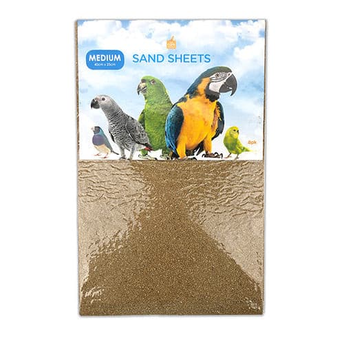 Avian Care Bird Sand Paper Sheets 8 Pack Medium, bird cage sand sheets, pet essentials napier