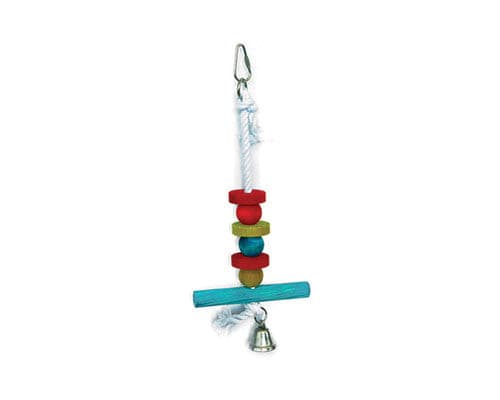 Avian Care Wood & Rope Hanging Bird Toy 30x11cm. Pet Essentials Porirua, Avi one hanging bird toy, pet essentials warehouse