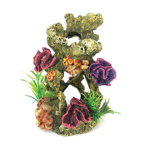 Aqua Care Ornament Coral Reef with Plant , Pet Essentials Warehouse, Pet City