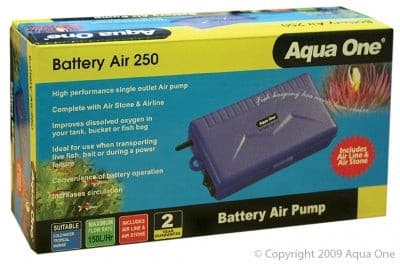 Aqua One 250 Air Pump Portable Battery Operated, Pet Essentials Warehouse, Pet Essentials Napier, KiwiPetz Tauranga, Battery operated air pump