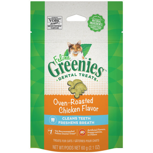 Greenies Oven Roasted Chicken Dental Cat Treats, Cat dental treats chicken, pet essentials warehouse, pet city