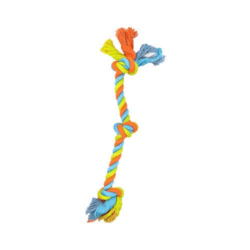 Knots of Fun Rope Bone 3 Knot Dog Toy - Allpet Dog Rope Toys - Mika's Ltd