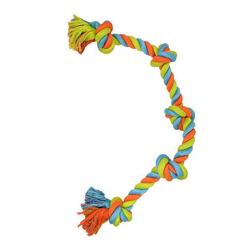 Knots of Fun Rope Bone 5 Knot Dog Toy - Allpet Dog Rope Toys - Mika's Ltd