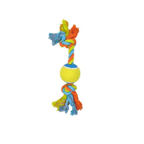 Knots of Fun Rope Bone with Tennis Ball 31cn Dog Toy