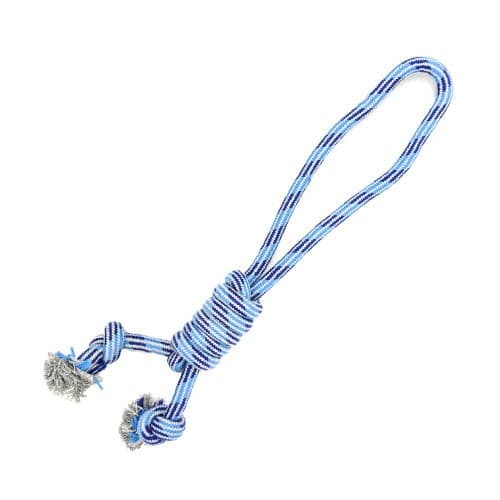 Knots of Fun Rope Tug Blue 50cm Dog Toy - Allpet Dog Rope Toys - Mika's Ltd