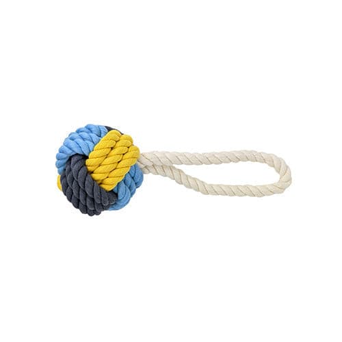 Knots of Fun Rope Tug with Ball 22cm Dog Toy - Allpet Dog Rope Toys - Mika's Ltd