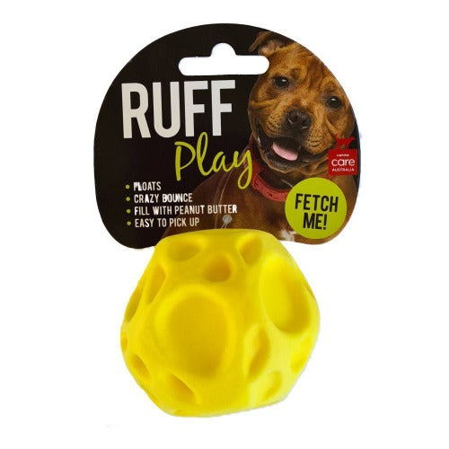 Ruff Play Moon Ball, The Ruff Play Moon Ball is made from durable, non-toxic rubber. It is perfectly made for pups that are known to be RUFF. They will surely be delighted by this in an instant, pet essentials napier, pet essentials hastings, pets warehouse, allpet nz, foam dog toy