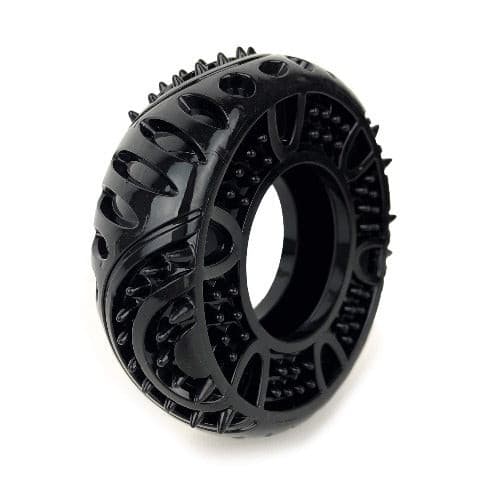 Ruff Play Dental Tyre black, Tough chewing toy for dogs dental, pet essentials napier, dental tyre toy pet essentials hastings, black tough chewing toy for dogs