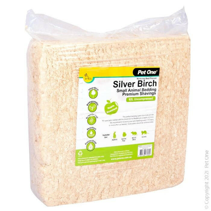 Pet One Silver Birch Bedding Apple Scented 4kg/62L, Pet Essentials Warehouse