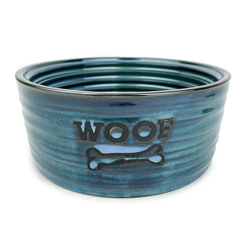 Barkley & Bella Bowl Ceramic Woof Glazed Blue Large 19cm