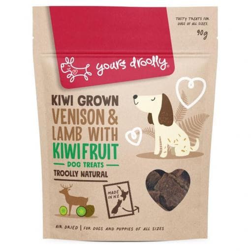 Yours Droolly Kiwi Grown Venison Lamb Kiwifruit Dog Dog Treats, PEt Essentials warehouse, pets warehouse, pet essentials napier