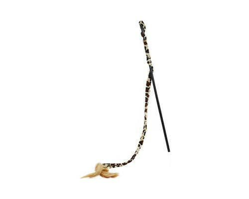 Cat Teaser Wand Leopard 47cm, Allpet NZ, Pet Essentials Napier, Pets Warehouse, Pet Essentials porirua, cat toys nz, bird toys, drum toy for birds, Cat Teaser Wand Leopard With Feather 46cm