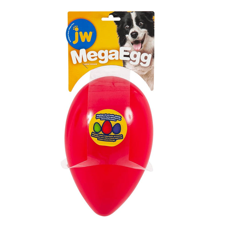 JW Mega Egg Dog Toy Large red, Pet Essentials Napier, interactive dog toy, pet essentials warehouse, pets warehouse