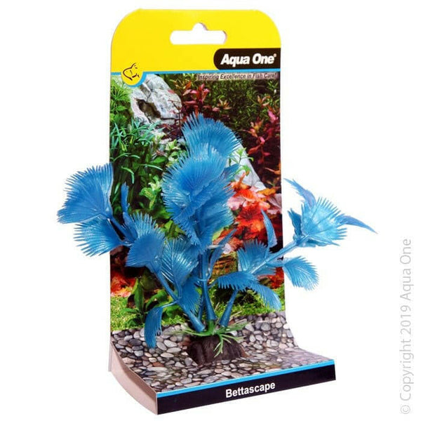 Aqua One Bettascape Betta Fan Palm Blue, Aqua one plastic plants for bettas, pet essentials warehouse napier,