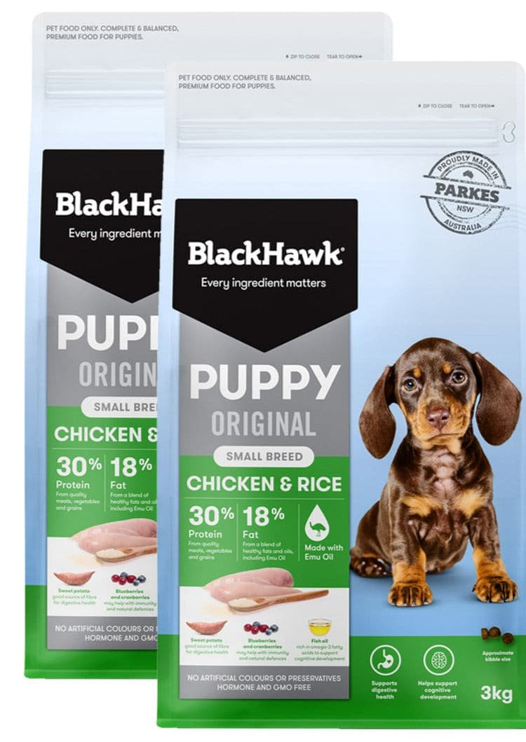 Black Hawk Original Small Breed Puppy Chicken & Rice 6kg, pet essentials warehouse
