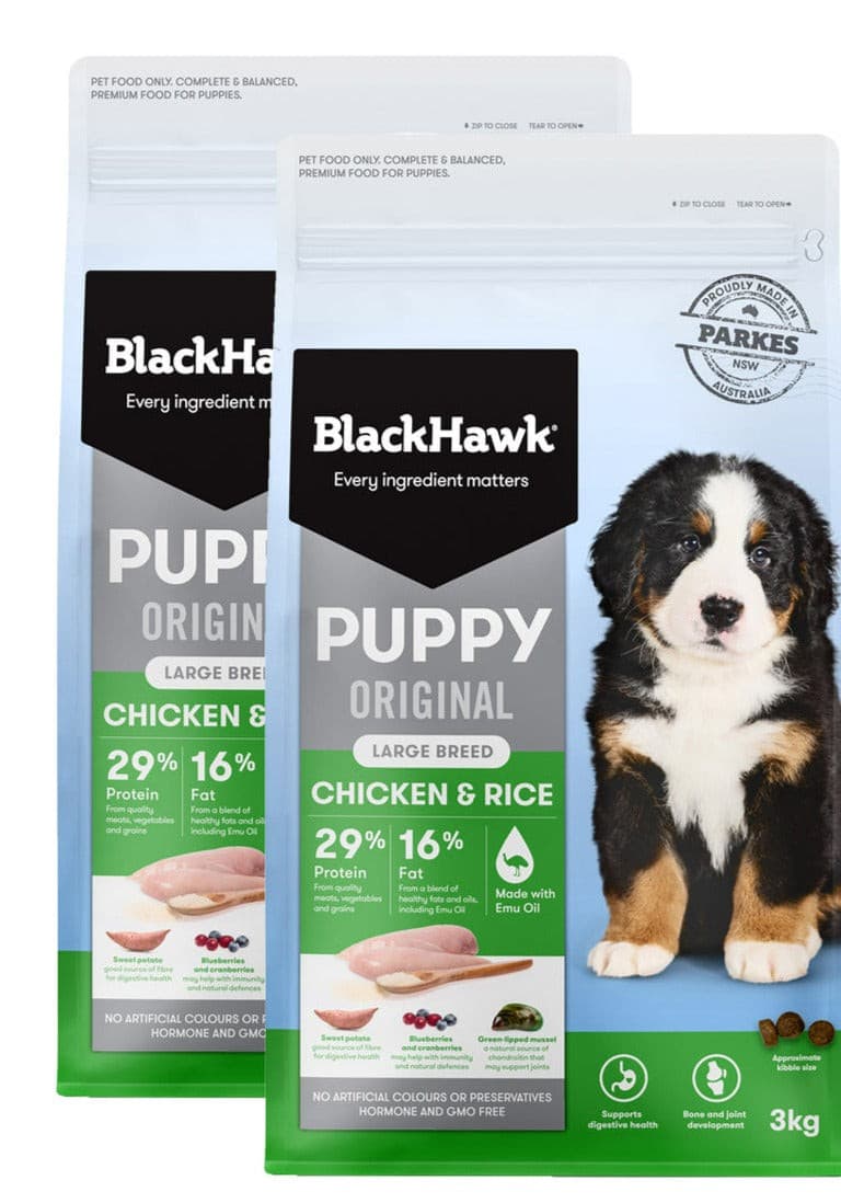 Black Hawk Original Large Breed Puppy Chicken & Rice 6kg, Pet Essentials Warehouse