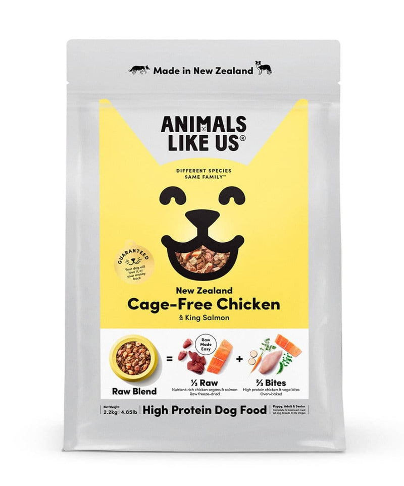 Animals Like Us RawBlend33 Chicken & King Salmon Freeze Dried Dog Food, Pet Essentials Warehouse