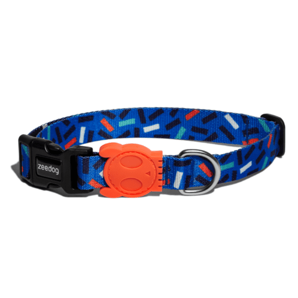 Zee.Dog Collar Atlanta, Zee dog collars nz, Animates zee dog, Pet Essentials Napier, Blue patterned dog collar