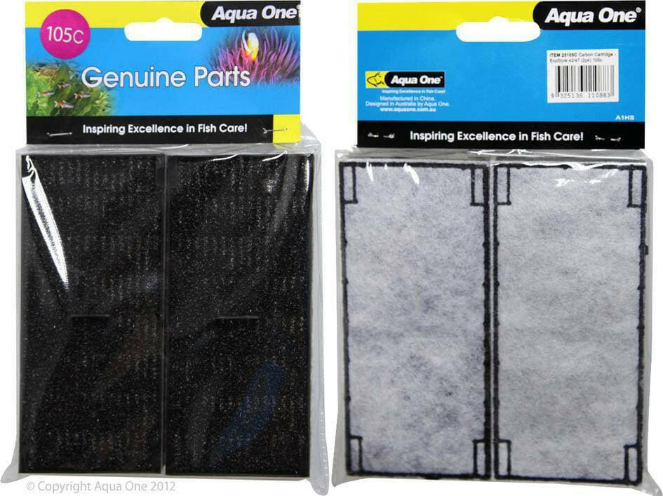 Aqua One EcoStyle 42 / 47 Carbon Cartridge 105C, Aqua One EcoStyle 42/47 Carbon Cartridge (2pk) 105c (25105c), Pet Essentials Warehouse