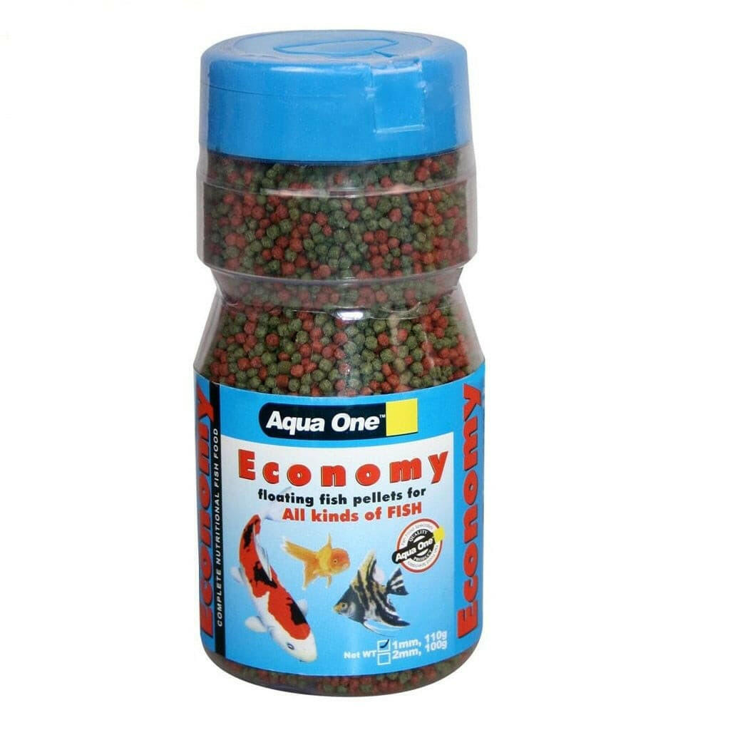 Aqua One Economy Pellet 1mm 110G, Pet Essentials Warehouse, Kiwipetz Tauranga, Pond goldfish food