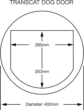 Transcat Small Dog Door measurement template