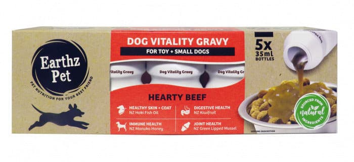 Earthz Pet Gravy Beef Toy And Small Dogs 5x 35ml, Pet Essentials Warehouse, Pet Essentials, Gravy for fussy dogs, gravy to put on biscuits