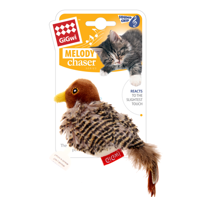 GiGwi Melody Chaser Bird Cat Toy, Pet Essentials Warehouse