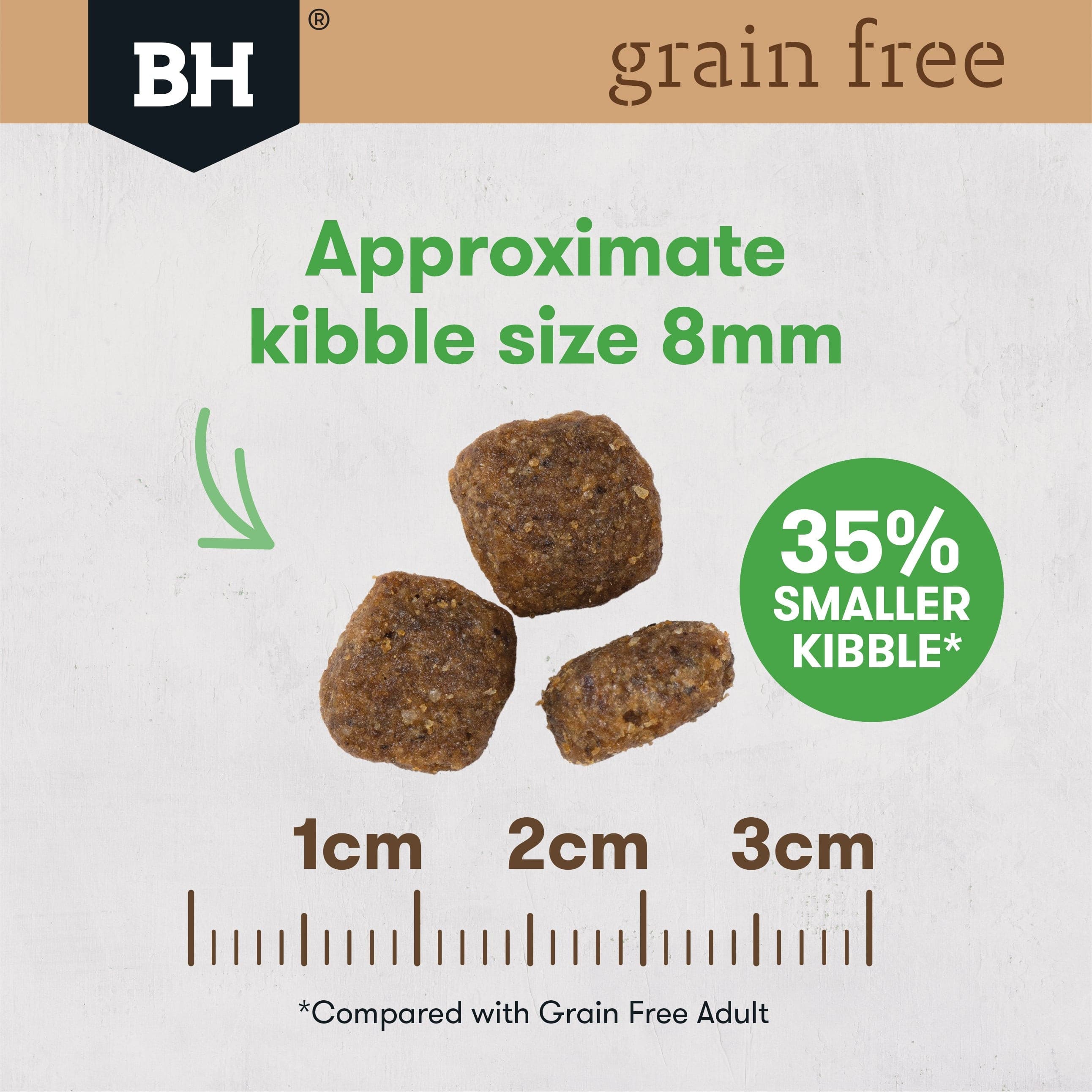 Black Hawk Grain Free Adult Small Breed Chicken kibble size, pet essentials warehouse