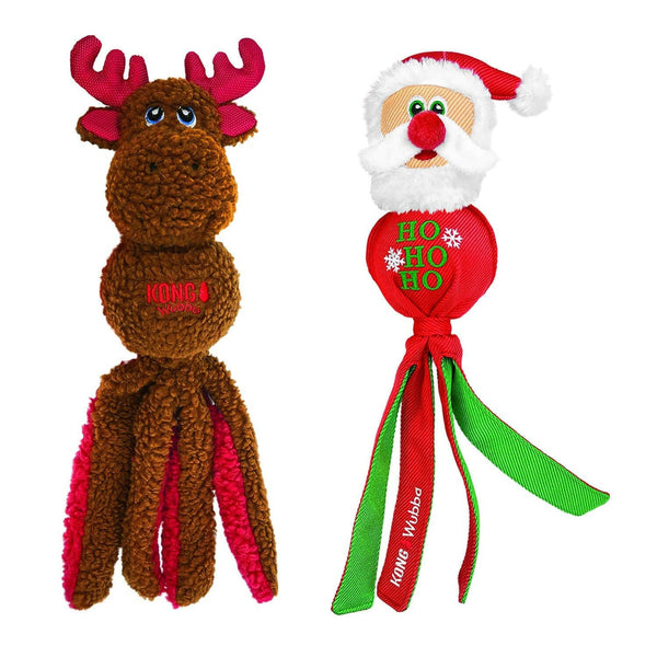 Kong Holiday Wubba Santa/Reindeer, Pet Essentials Warehouse, Pet Essentials Napier, Kong Dog Toys, Christmas Kong Dog Toys