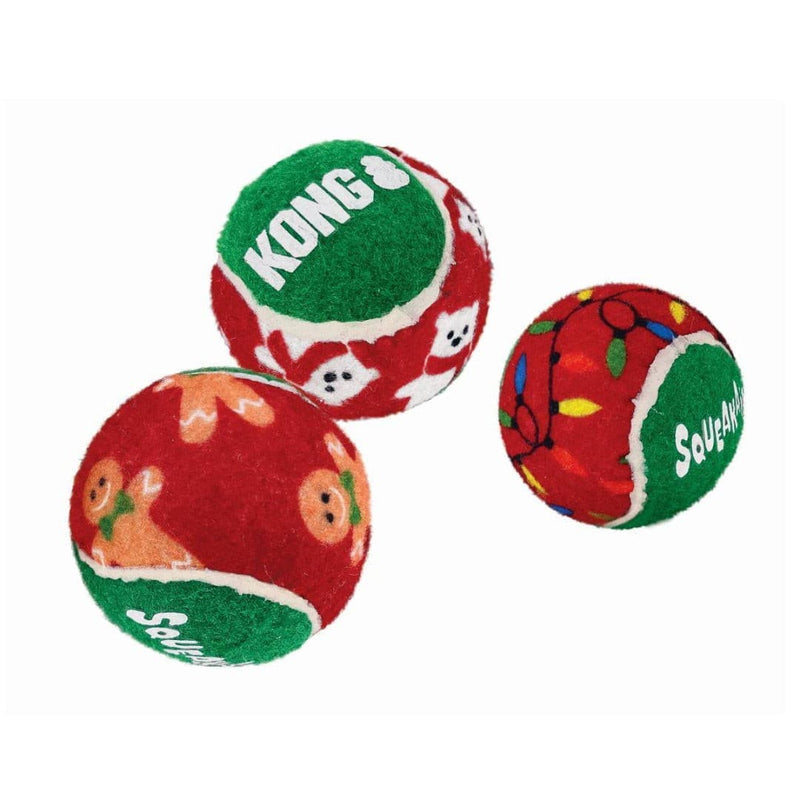 Kong Christmas Holiday Squeak Air Ball Fetch 6 Medium Balls, Kong fetch toys nz, Pet Essentials Hastings
