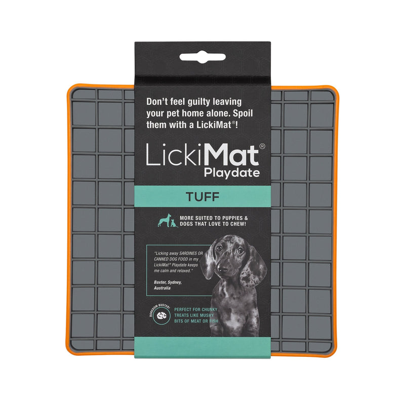 LickiMat Tuff Playdate orange in packaging, pet essentials warehouse, pet city