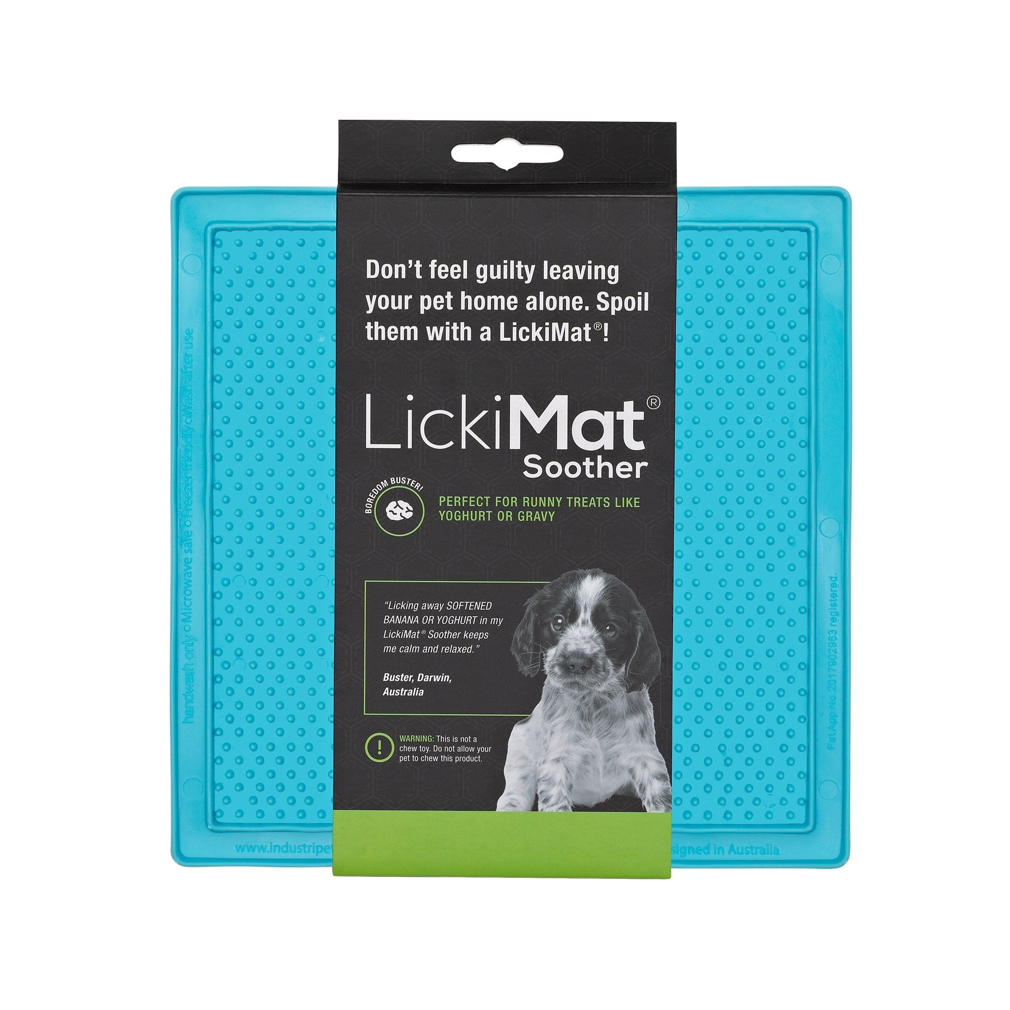 LickiMat Classic Soother turquoise in packaging, pet essentials warehouse, pet city