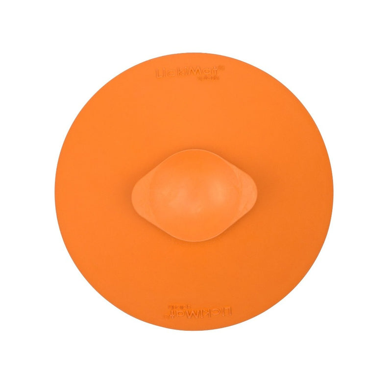 LickiMat Splash orange underside with suction cup, pet essentials warehouse, pet city