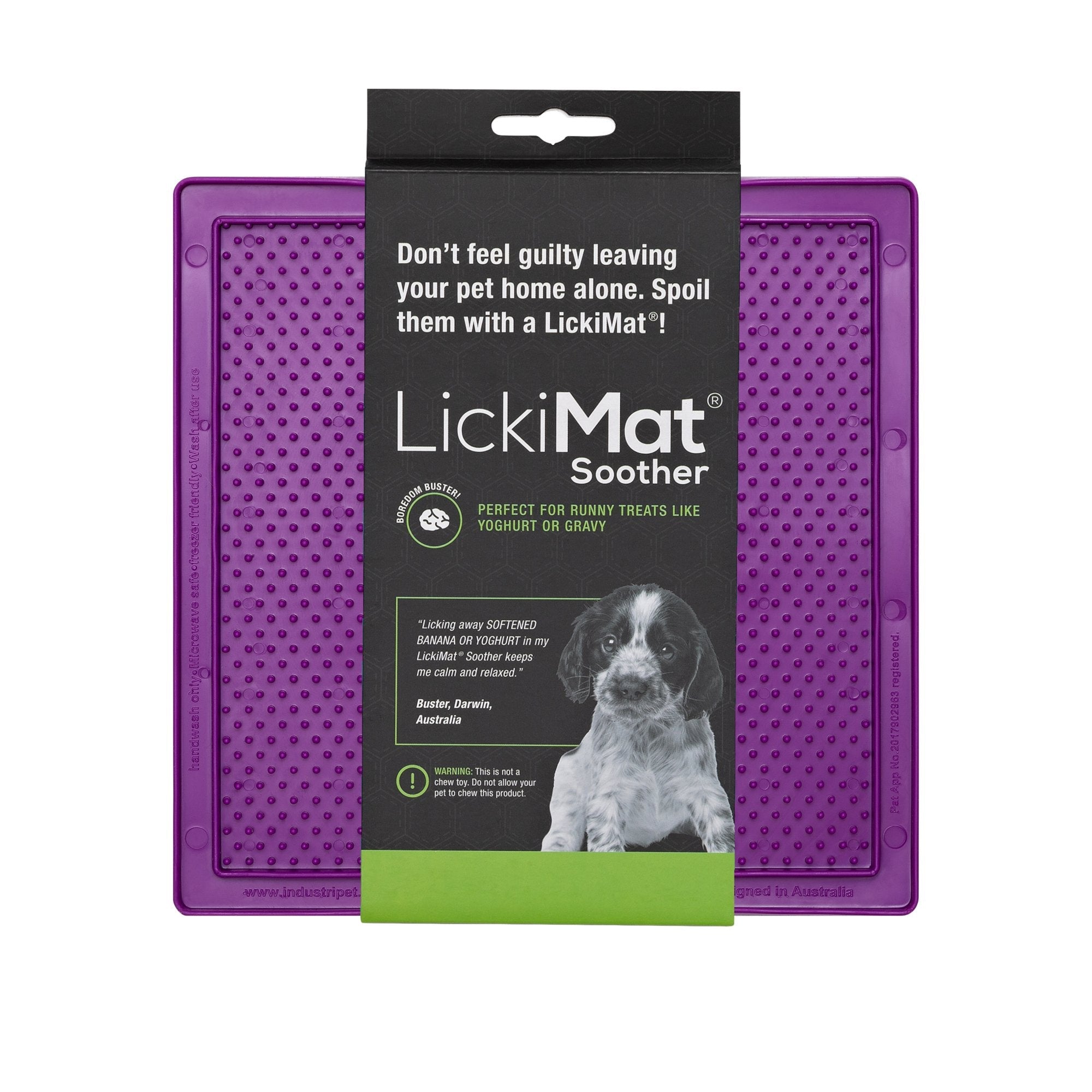 LickiMat Classic Soother purple in packaging, pet essentials warehosue, pet city