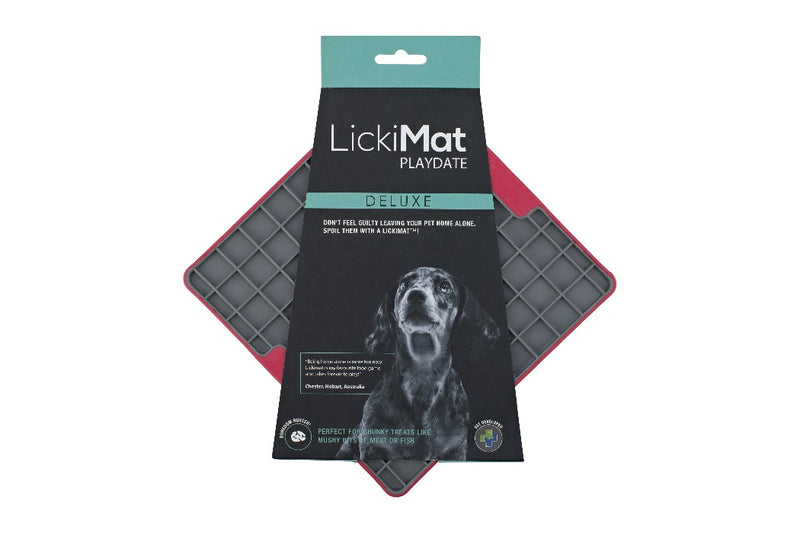 LickiMat Tuff Playdate red in packaging, pet essentials warehouse, pet city