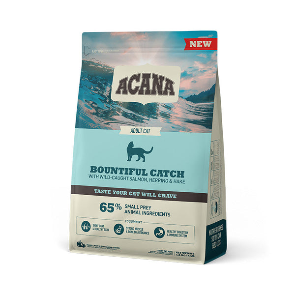 Acana Cat Bountiful Catch 1.8kg bag, pet essentials warehouse, acana adult cat food