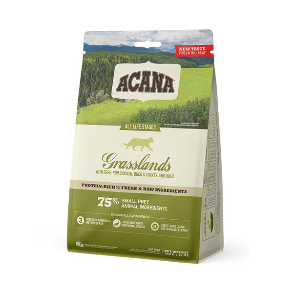 Acana Regionals Grasslands Dry Cat Food 340g bag, pet essentials warehouse, acana adult cat food,