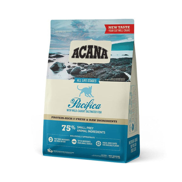Acana Pacifica Dry Cat Food 1.8kg bag, acana fish based food, pet essentials warehouse