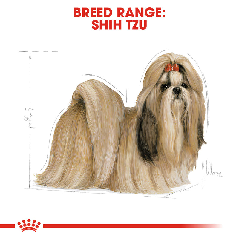 Royal Canin Shih Tzu Adult Dry Dog Food packaging, breed specific packaging for royal canin shihtzu