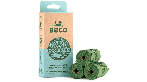 Beco Poop Bags Mint Scented 60pk, beco degradable poop bags, pet essentials warehouse napier, pet essentials napier