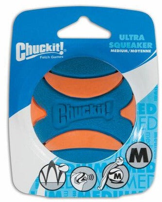 Chuckit! Ultra Squeaker Ball medium single pack, Pet essentials napier, pets warehouse, pet essentials hastings