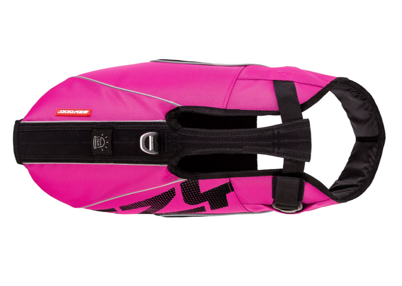 Ezydog Life Jacket DFD X2 Boost Pink, dog life jackets nz, pet essentials warehouse, pet essentials napier, pink life jacket top view