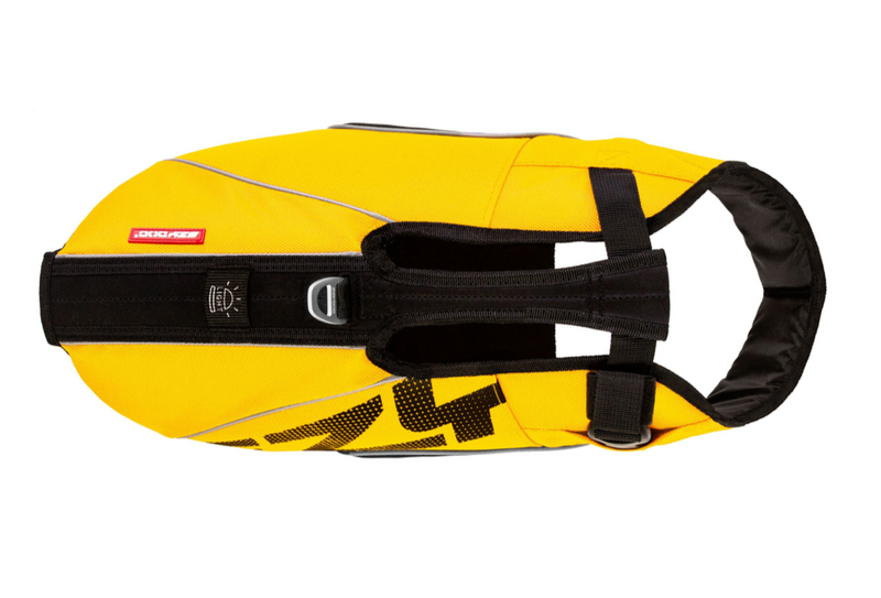Ezydog Lifejacket DFD X2 Boost Yellow top view, Pet Essentials Warehouse Napier,