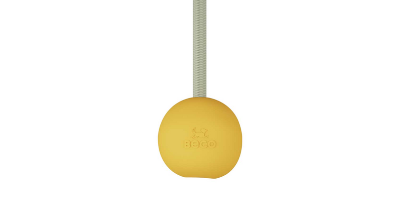 Beco Slinger Ball  Yellow Dog Toy, beco recycled dog toy, pet essentials warehouse