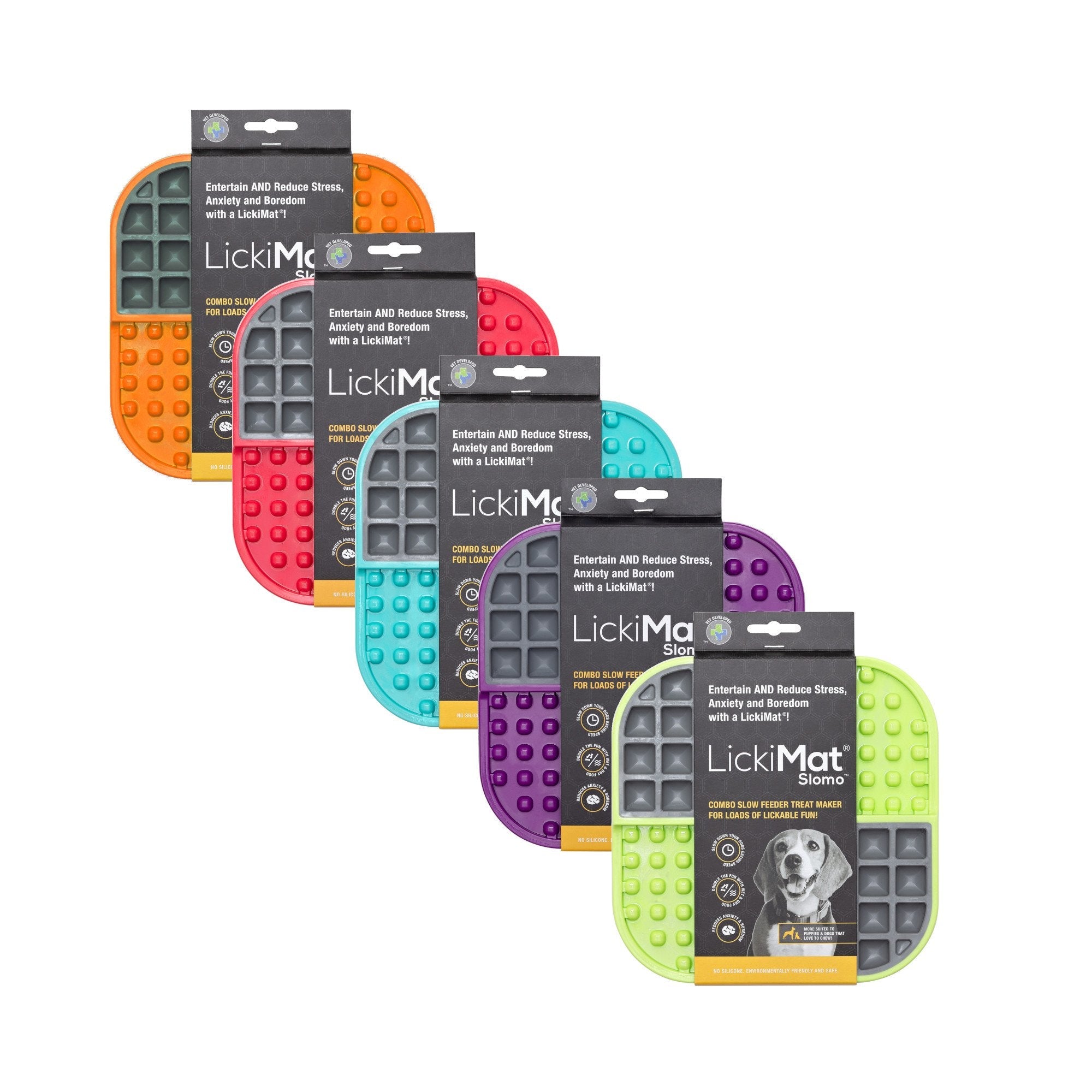 LickiMat Slomo all of the colours, pet essentials warehouse, pet city