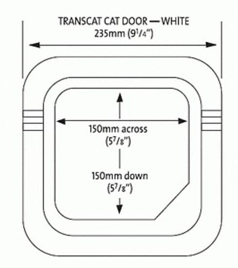 Transcat White Cat Door fitting template, pet essentials warehouse