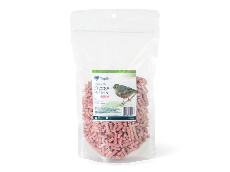 Topflite Wild Bird Berry Energy Pellets 500g bag, Pet essentials Warehouse, Topflite wild bird food