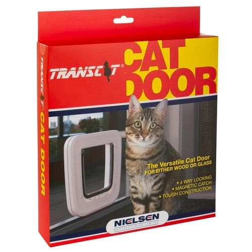 Transcat White Cat Door, glass fitting cat door, pet essentials warehouse, bunnings cat door