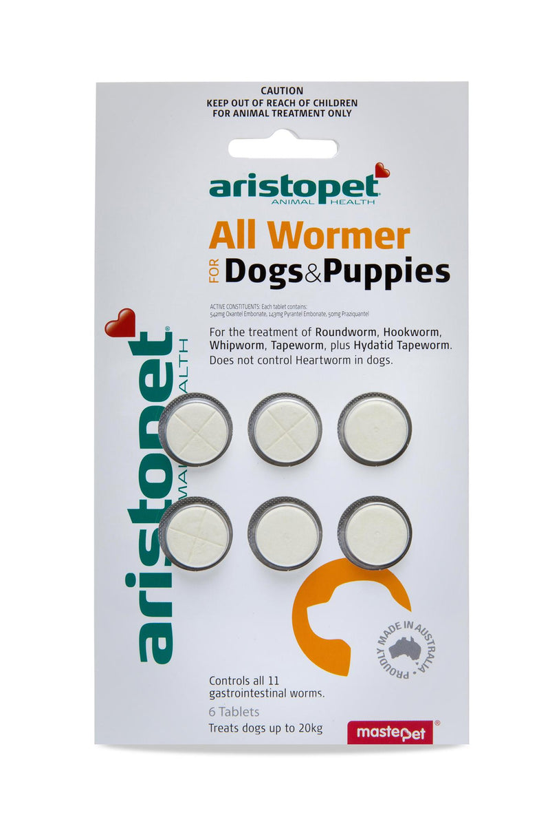 Aristopet All Wormer For Dogs & Puppies 6 pack,